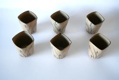 Naoto Yano [63. Set of six Karatsu-style porcelain dishes]