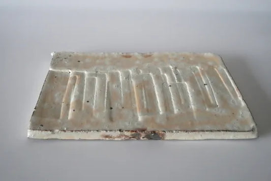 Tsugimaru Kai &lt;1-2. Powder-blue glazed plate (long)&gt;