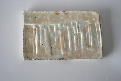 Tsugimaru Kai &lt;1-2. Powder-blue glazed plate (long)&gt;