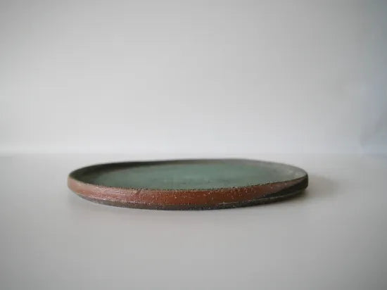 野口悦士  [141．緑青　6寸平皿]
