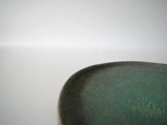 野口悦士  [141．緑青　6寸平皿]