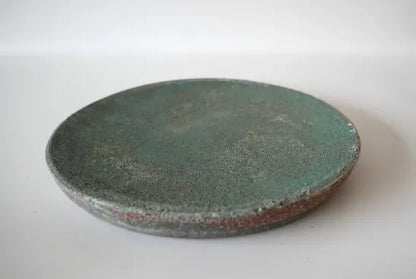 野口悦士  [161．165.  緑青　6寸台皿]