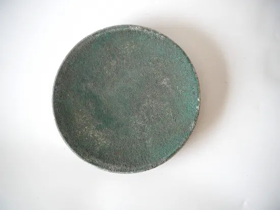 野口悦士  [161．165.  緑青　6寸台皿]
