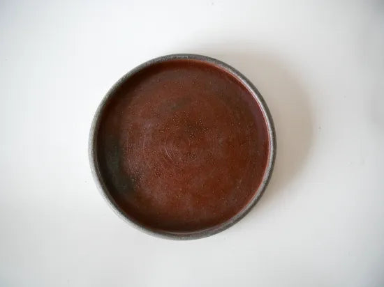 野口悦士  [161．165.  緑青　6寸台皿]