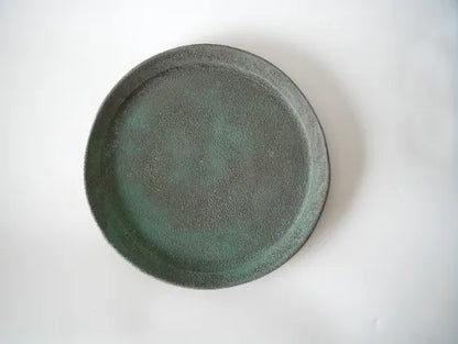 野口悦士  [170．緑青　リム平皿]