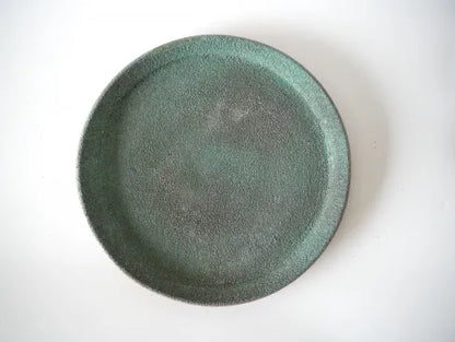 野口悦士  [173．緑青　リム平皿]