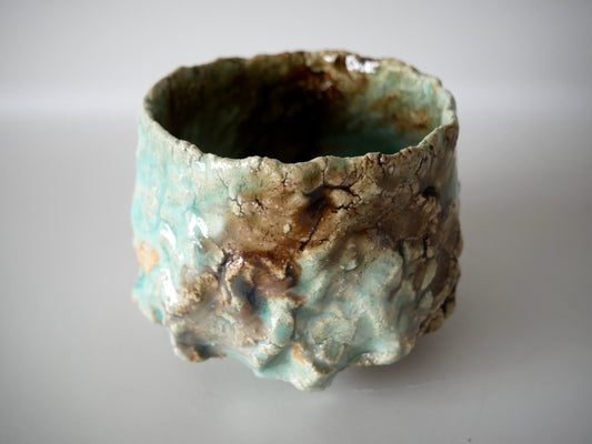 Takafumi Kimura [28. Green-white glazed yohen teabowl]