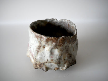 Takafumi Kimura [12. White glaze tea bowl with kiln effects]