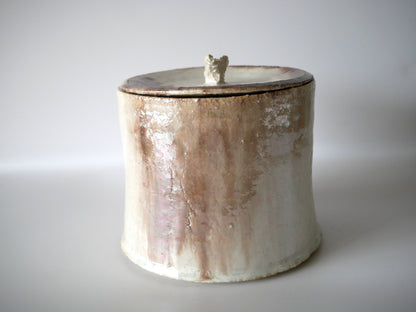 Kimura Takashi [92. White-glazed iridescent mizusashi]