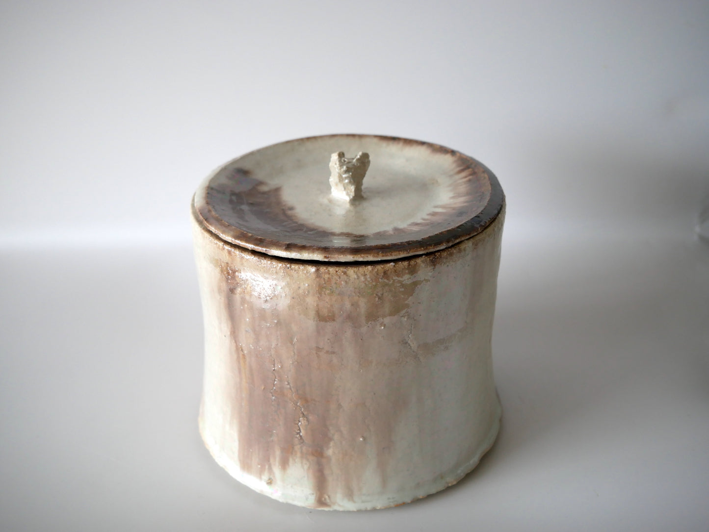 Kimura Takashi [92. White-glazed iridescent mizusashi]