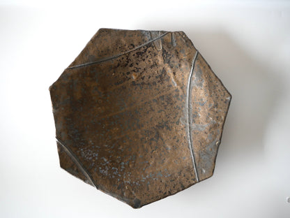 Takafumi Kimura [6. Black-glazed Septagonal Plate]