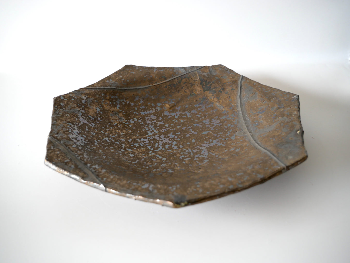 Takafumi Kimura [6. Black-glazed Septagonal Plate]