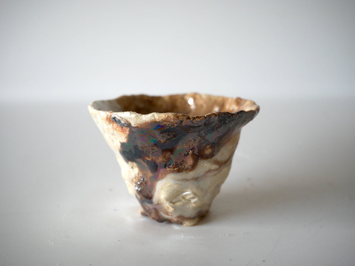 Kimura Takashi [124. White Glaze Iridescent Sake Cup]