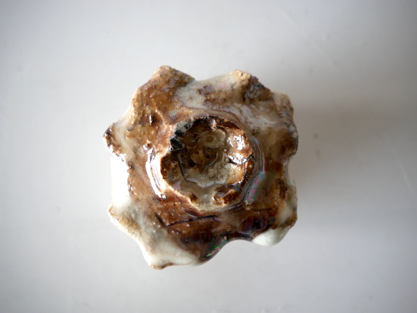 Takashi Kimura [125. White Glaze Luster Guinomi Sake Cup]