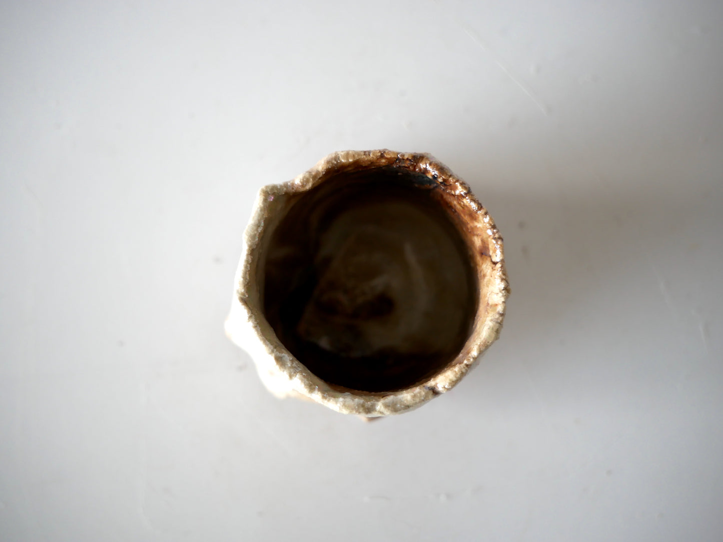 Takashi Kimura [125. White Glaze Luster Guinomi Sake Cup]