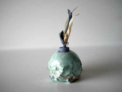 Takafumi Kimura [60. Green and white glaze with iridescent enamel - Furidashi (tea caddy for powdered tea)]