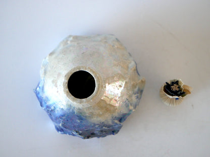 Takashi Kimura [58. Blue and White Glaze Rainbow Glaze Furidashi Tea Caddy]