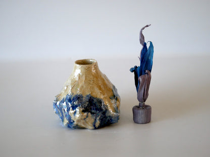KIMURA Takafumi [56. Pale Blue and White Glaze Container with Opalescent Luster]