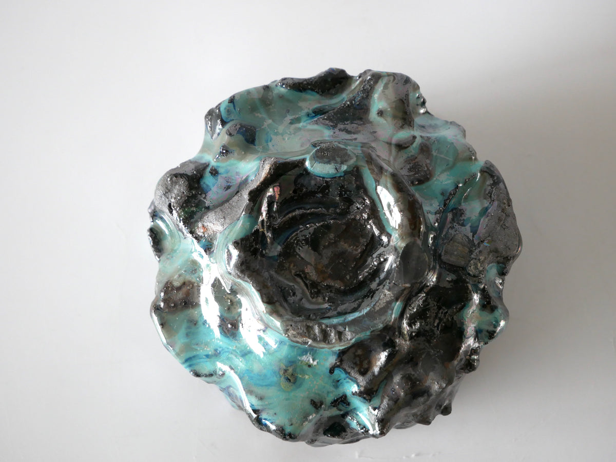 Takafumi Kimura [017. Green Glaze Iridescent Tea Bowl]