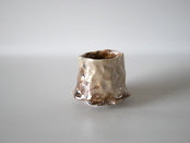 Takashi Kimura [143. White glaze luster sake cup (brown)]