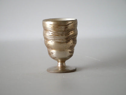 Kazue Wakabayashi [47. Silver Urushi Lacquer Sake Cup (footed)]