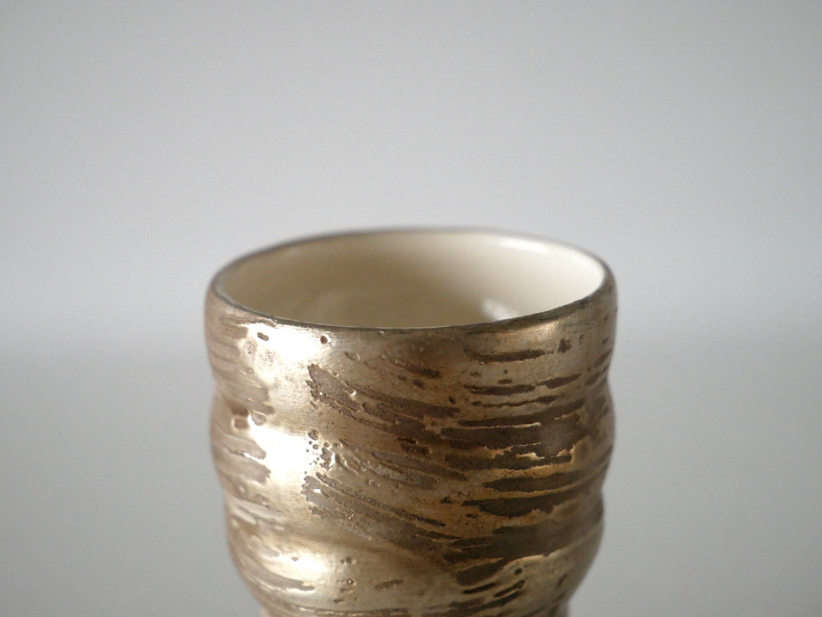 Kazue Wakabayashi [47. Silver Urushi Lacquer Sake Cup (footed)]