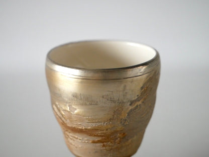 WAKABAYASHI Kazue [46. Silver Lacquer Sake Cup (with base)]