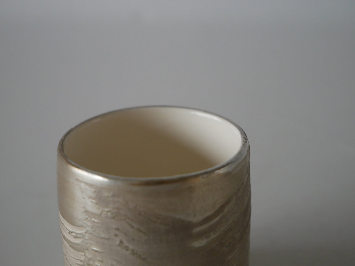 Kazue Wakabayashi [44. Silver Lacquer Sake Cup (White)]